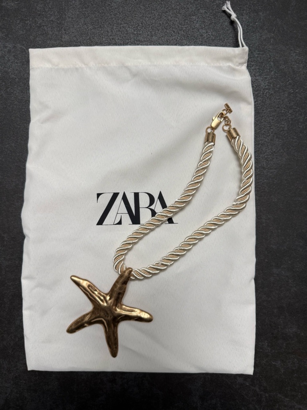ZARA Gold Starfish Pendant on Twisted Rope Necklace